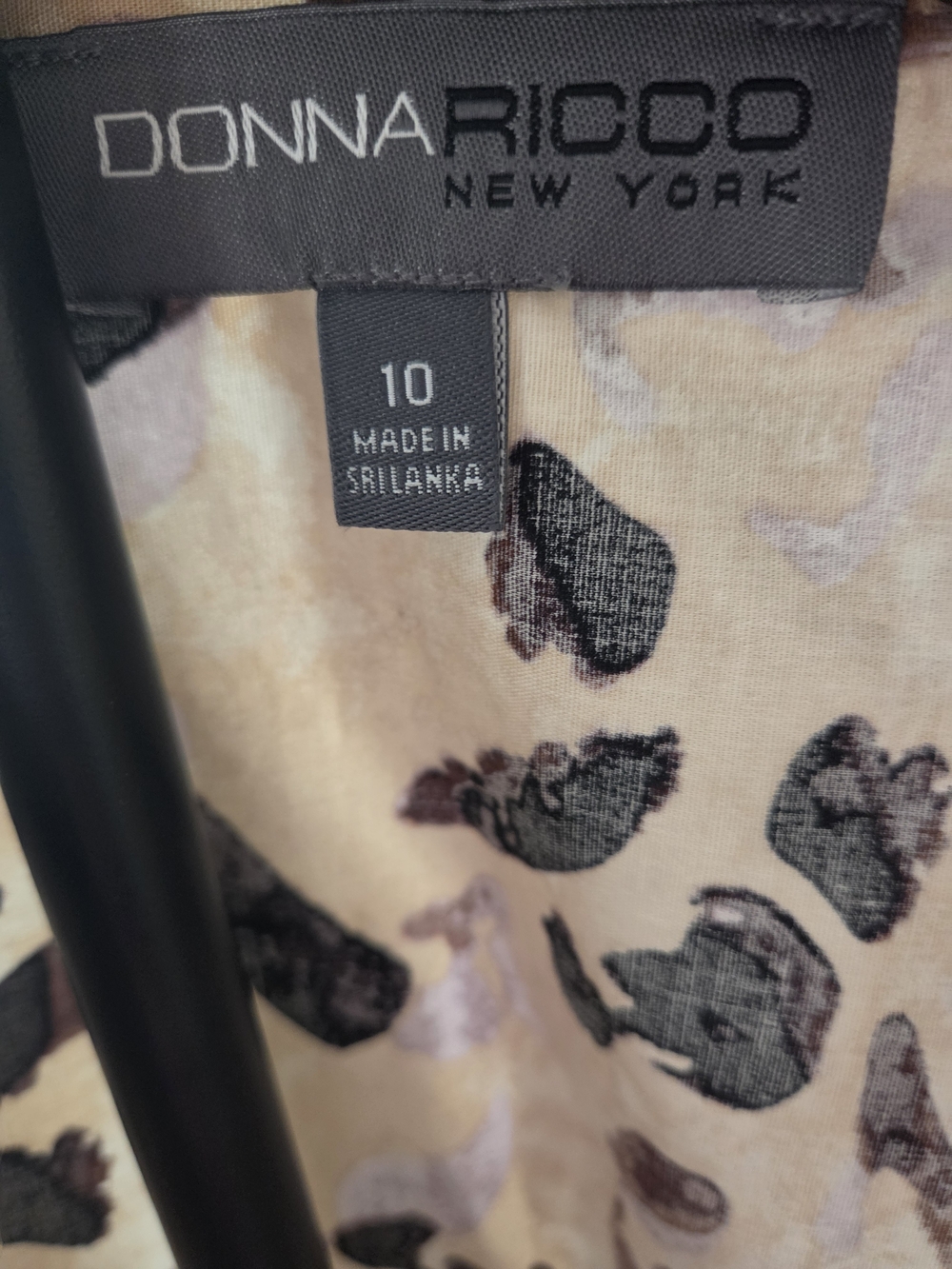 NWT Donna Ricco Beige and Black Leopard Midi Shirt Dress - Picture 4 of 7